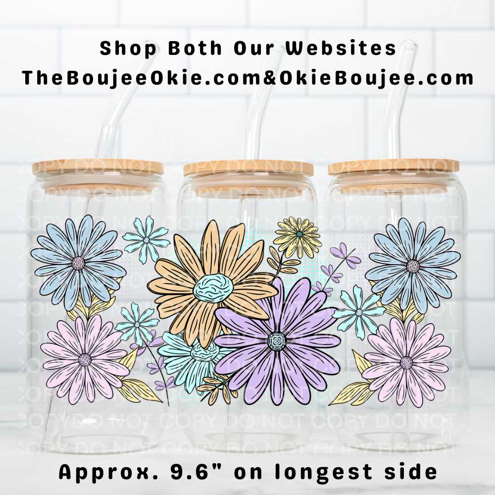 Daisy Flowers Uv Dtf Wrap Double Sided