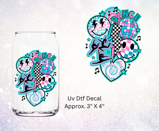 Uv Dtf Decal Retro Dance Collage