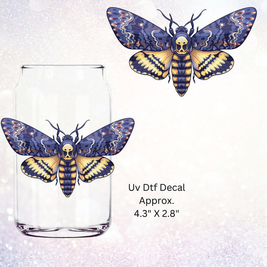 Uv Dtf Decal Death Moth v1 Blue