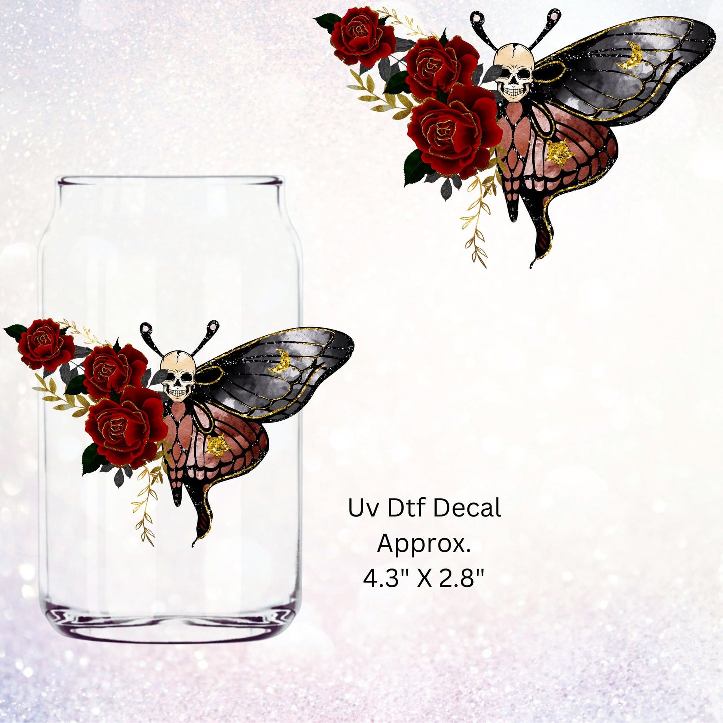 Uv Dtf Decal Death Moth v2 Red