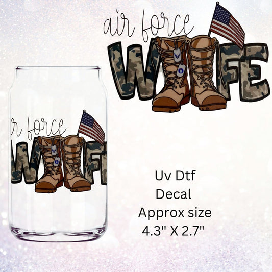 Uv Dtf  Decal Air Force Wife