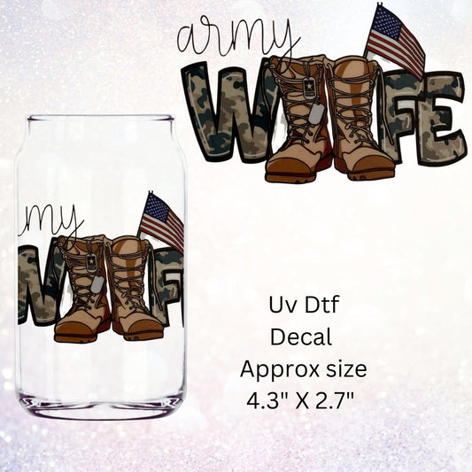 Uv Dtf  Decal Army Wife