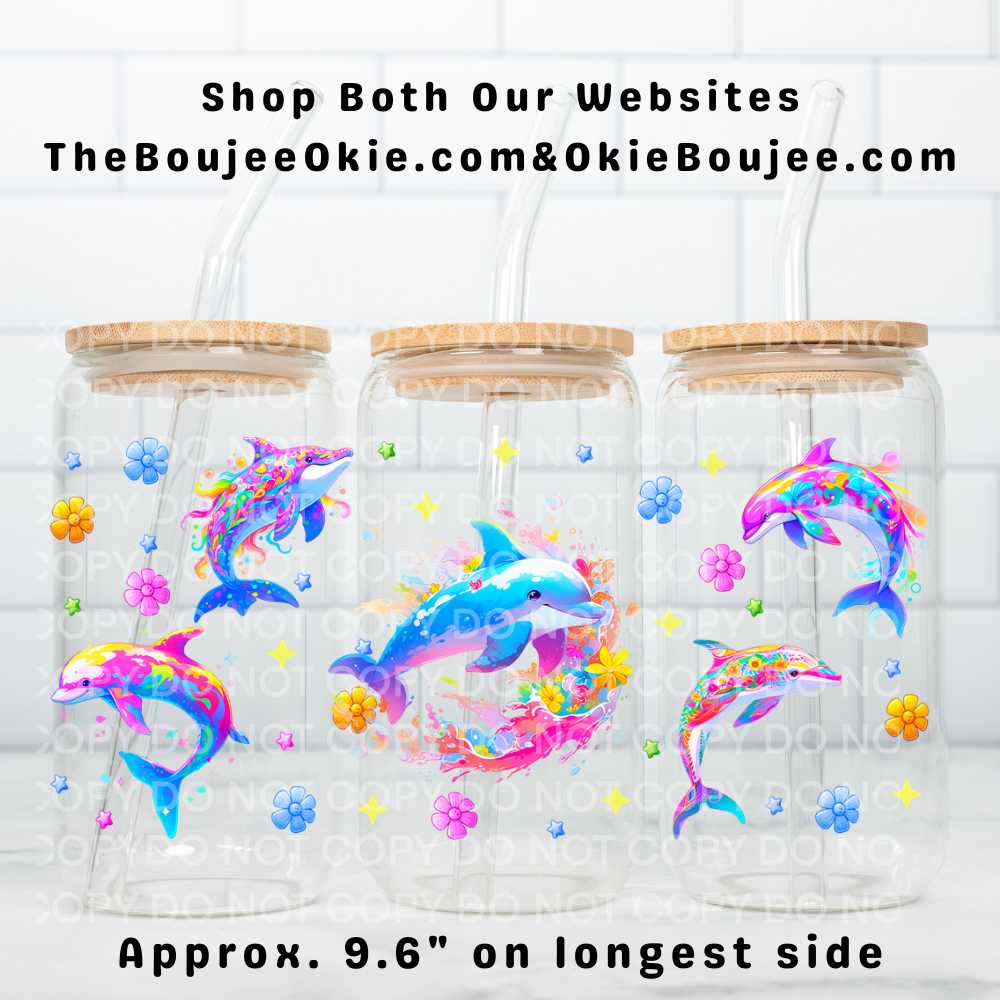 Dolphins Uv Dtf Wrap Double Sided