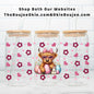 Easter Highland Cow UV DTF Double-Sided Wrap – 16oz Glass Can & Tumbler Design