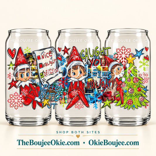 Caught You Being Naughty Elf Double Sided Uv Dtf Wrap