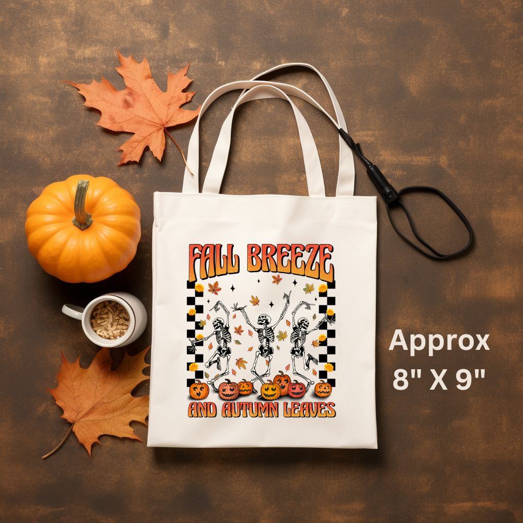 Fall Breeze And Autumn Leaves Dancing Skeletons Sublimation Print