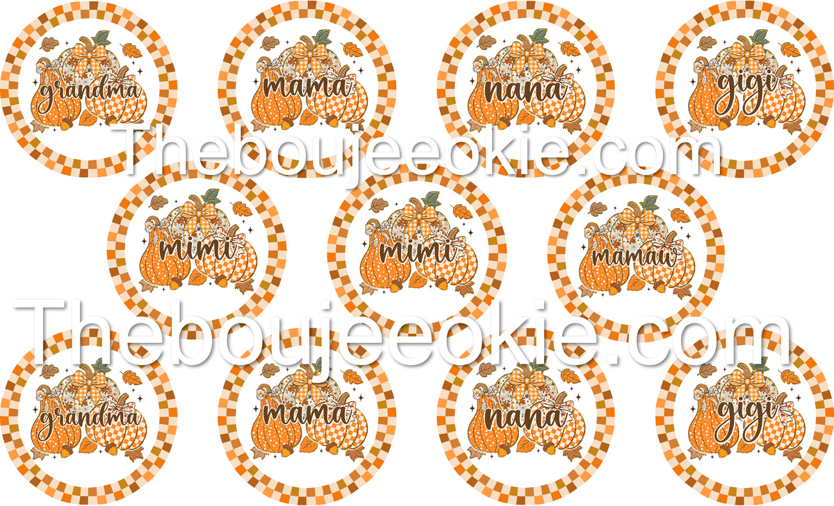 Mama Nana Gigi Grandma Mimi Fall Car Coasters Sublimation Prints