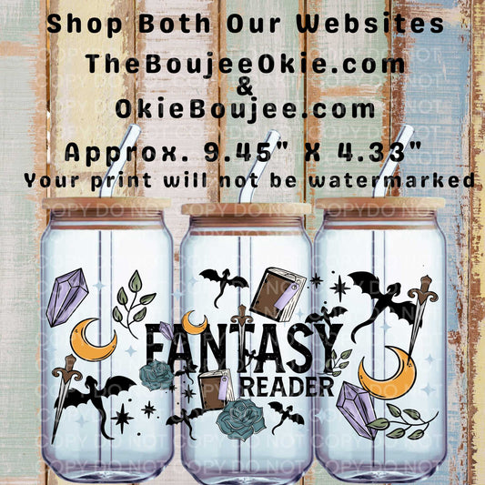 Fantasy Reader Double-Sided UV DTF Wrap