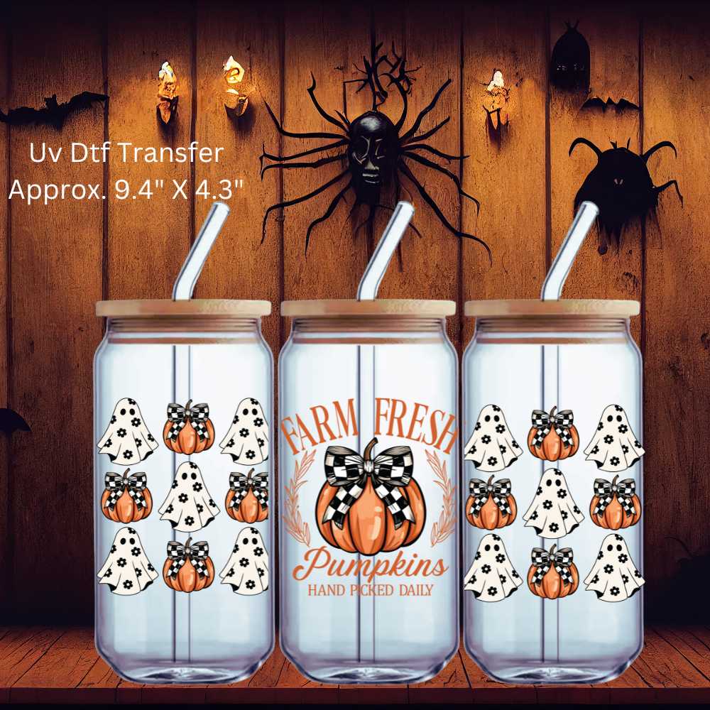 Uv Dtf Wrap Farm Fresh Pumpkins |  Halloween | Double Sided Uv Dtf