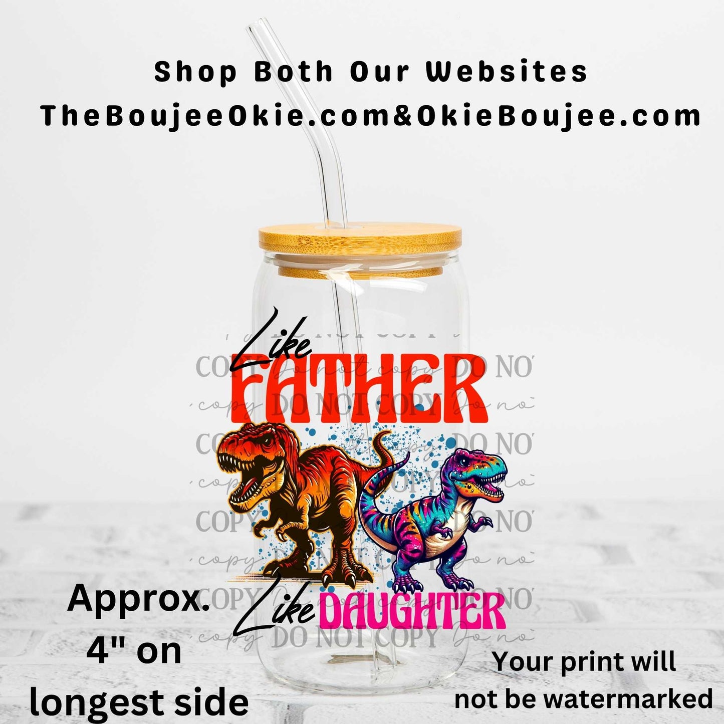 Like Father Like Daughter Uv Dtf Decal Double Sided