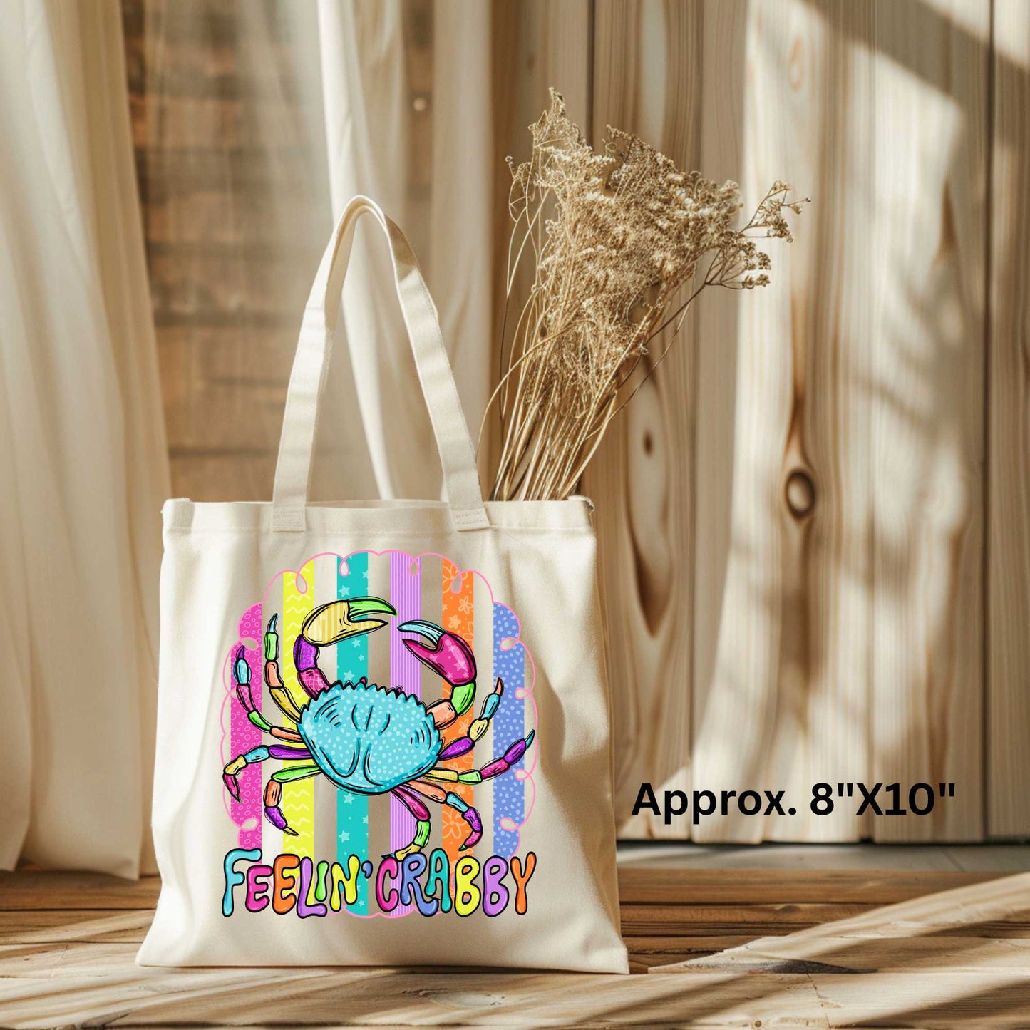 12" x 14" Canvas Tote Bag – Feelin’ Crabby Design