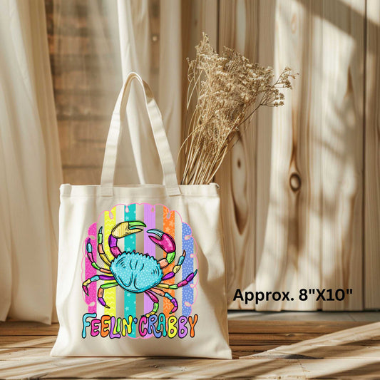 12" x 14" Canvas Tote Bag – Feelin’ Crabby Design