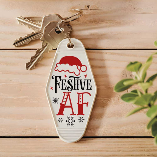 Motel Keychain Decal I Festive AF | Christmas