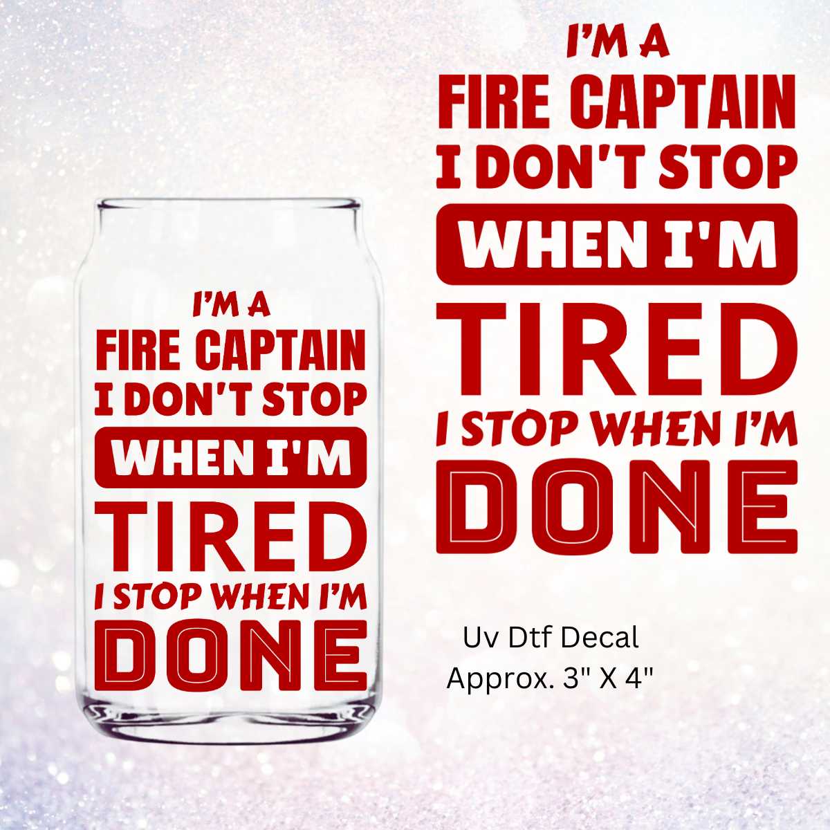 Uv Dtf Decal Fire Captain