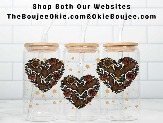 Sunflower Floral Bat Hearts Uv Dtf Wrap Double Sided