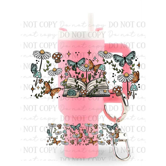 Open Book Mini Tumbler Keychain Uv Dtf Wraps Top & Bottom Set