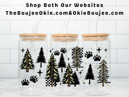 Trees Forest Paw Prints Uv Dtf Wrap