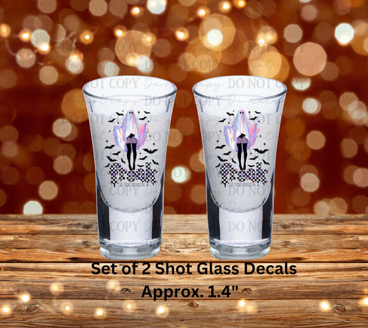 Freak In The Sheets Uv Dtf Decal Set of 2 Shot Glass Decal Double Sided