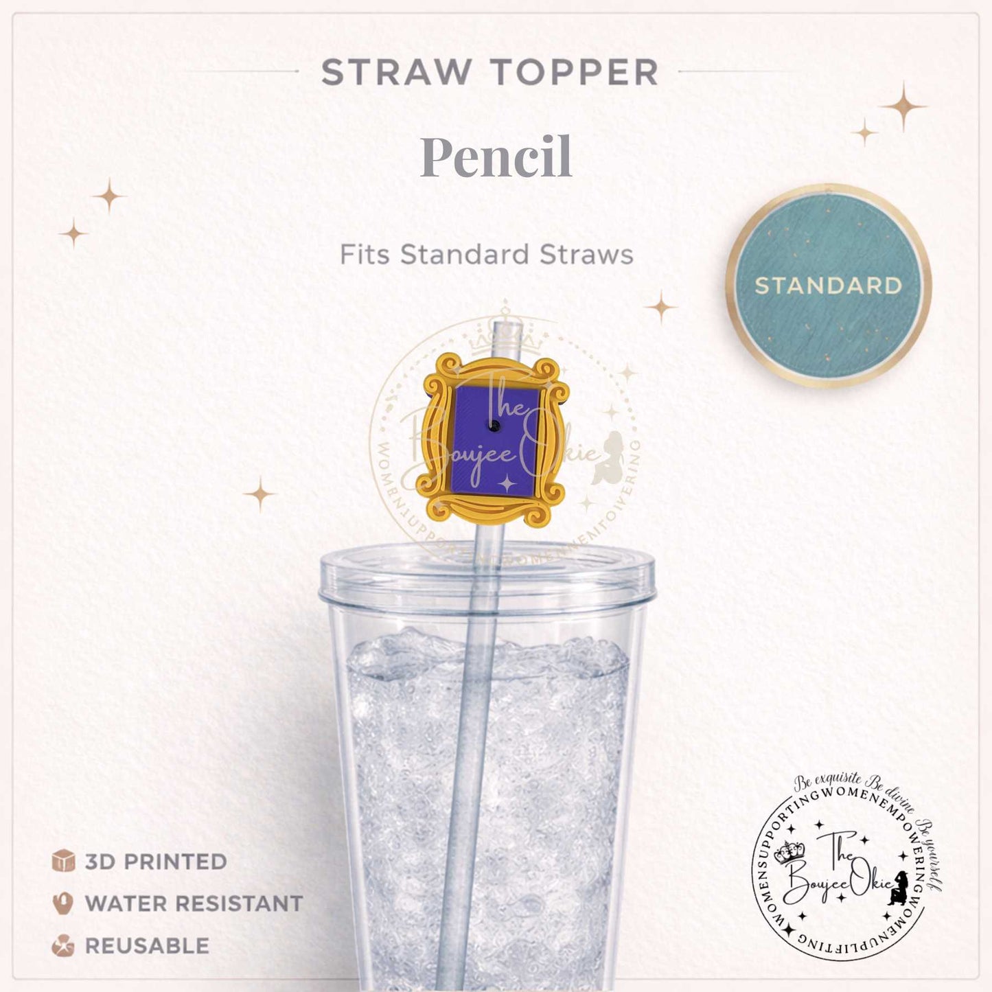 Picture Frame Straw Topper For Standard Straws