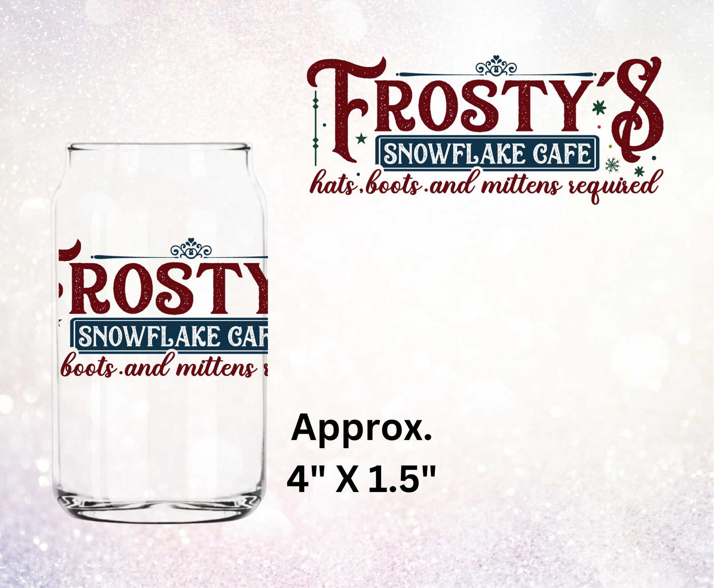 Frosty's Snowflake Cafe Double Sided Uv Dtf Decal | Christmas