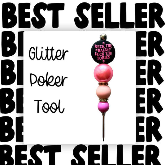 Fancy Beaded Glitter Poker Tool-Deck The Halls F The Tories