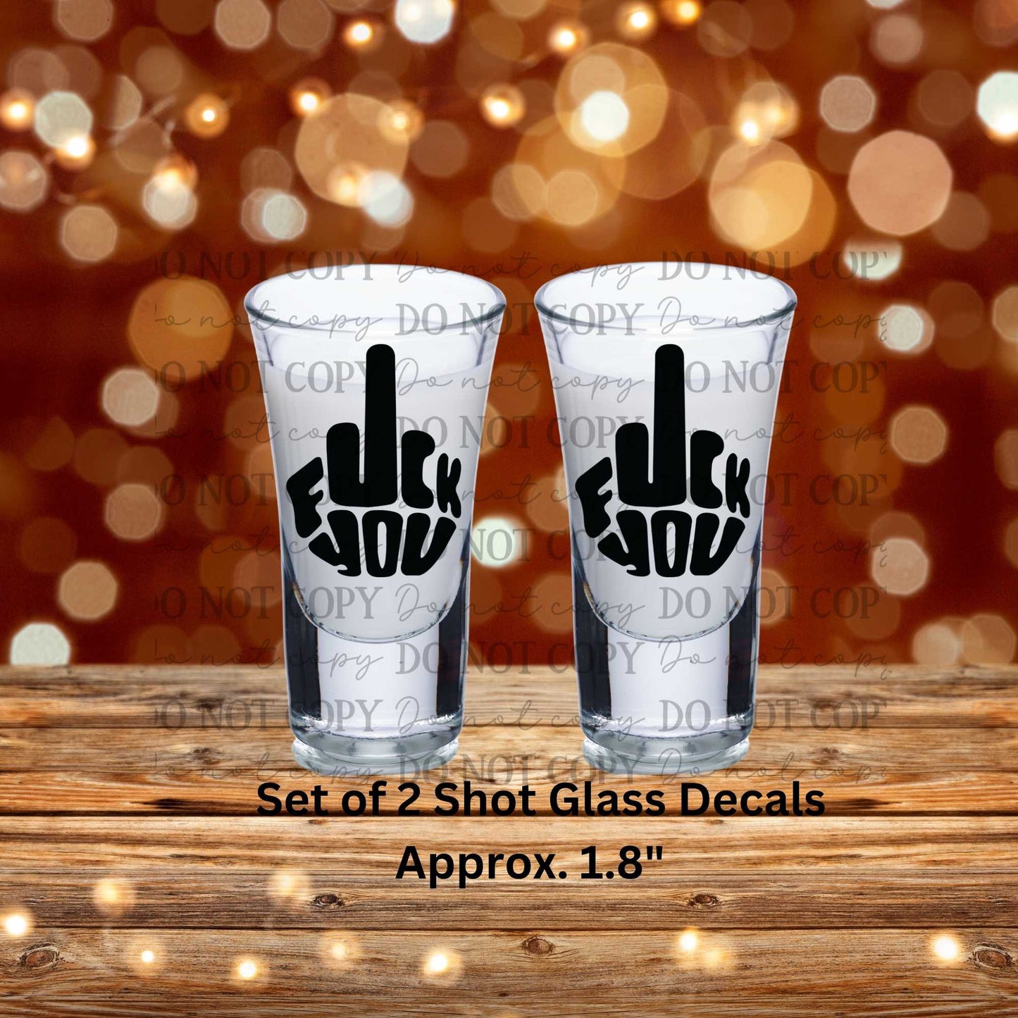 Middle Finger Fuck You 2 UV DTF Shot Glass Decals