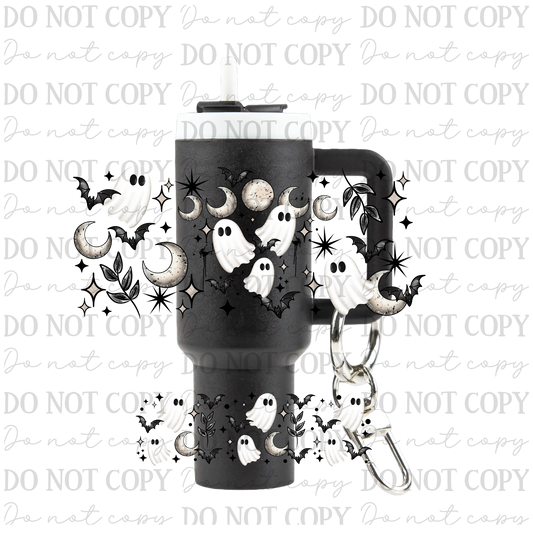 Ghosts & Moons Uv Dtf Wrap For Mini Tumbler Keychains
