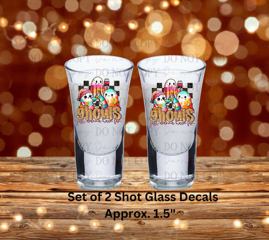 Ghouls Just Wanna Have Fun Uv Dtf Decal Set of 2 Shot Glass Decal Double Sided