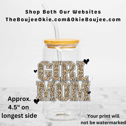 Girl Mom Leopard  Uv Dtf Decal Double Sided