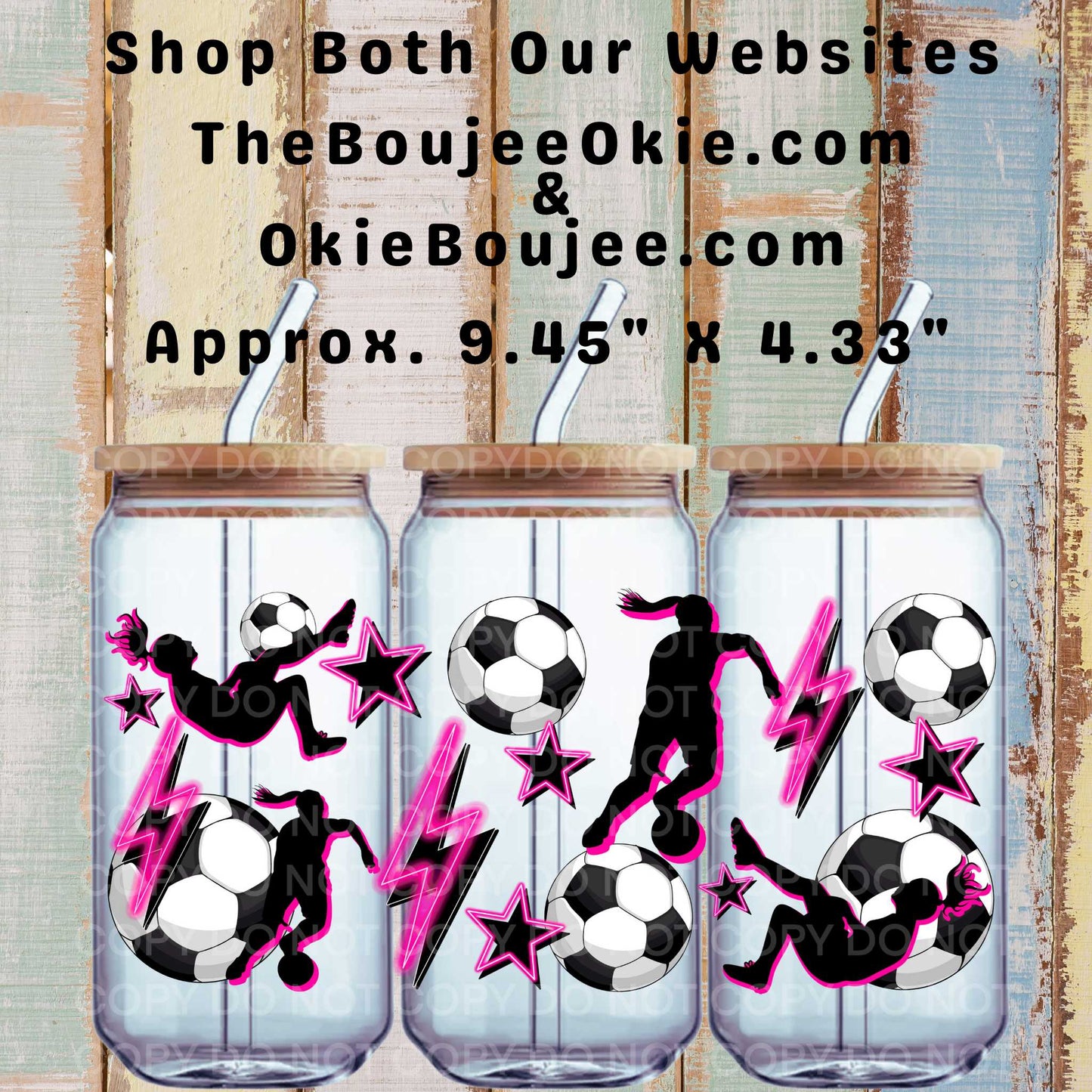 Soccer In Pink Double-Sided UV DTF Wrap