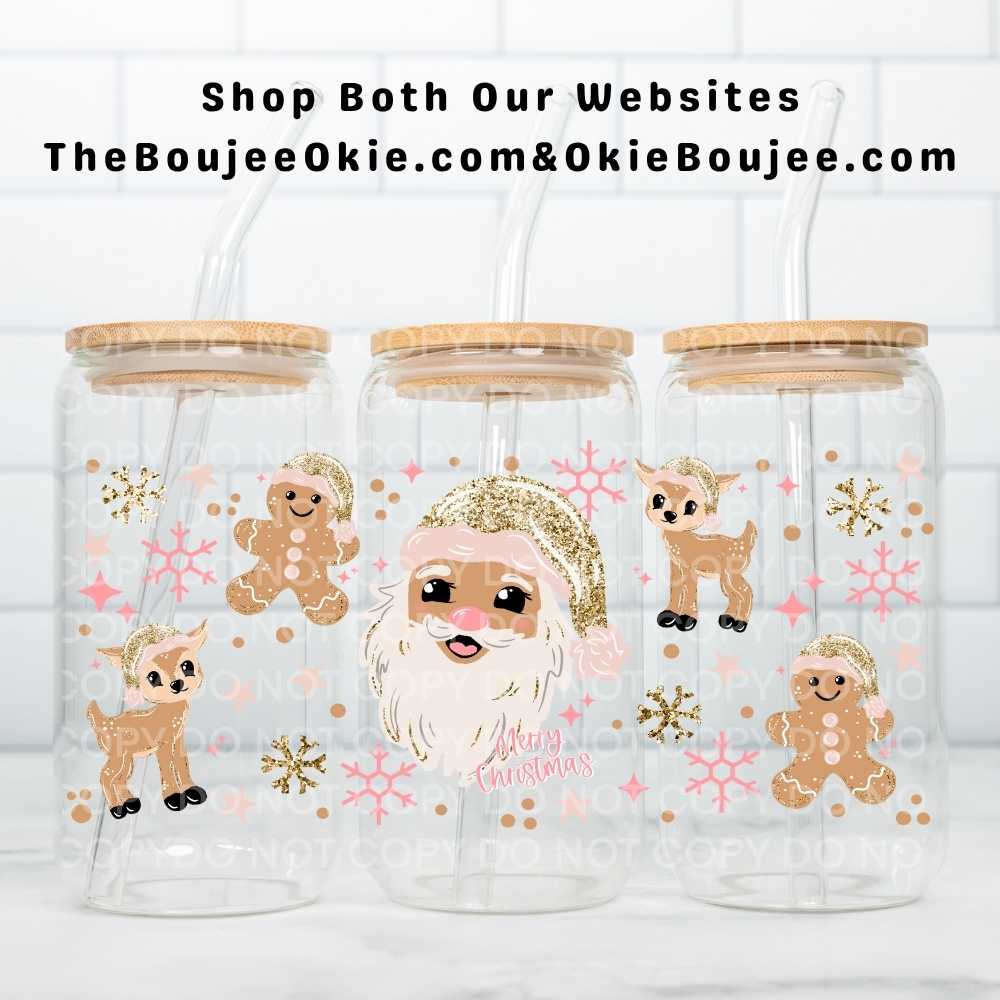 Glittery Santa Uv Dtf Wrap Light Santa