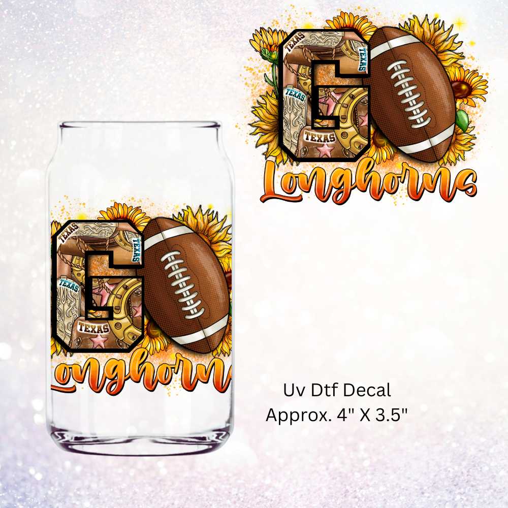 Go Longhorns Football Sunflowers Uv Dtf Decal