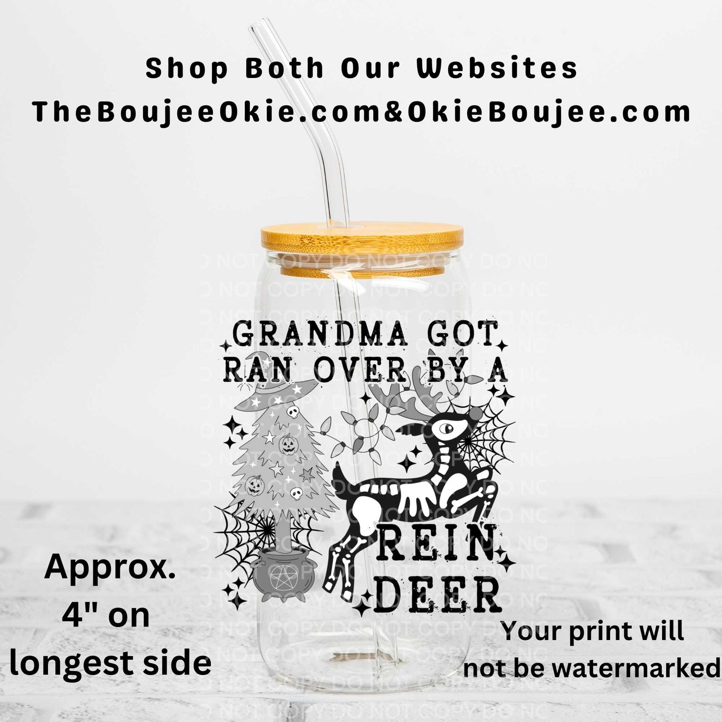 Grandma Got Run Over By A Reindeer Uv Dtf Decal