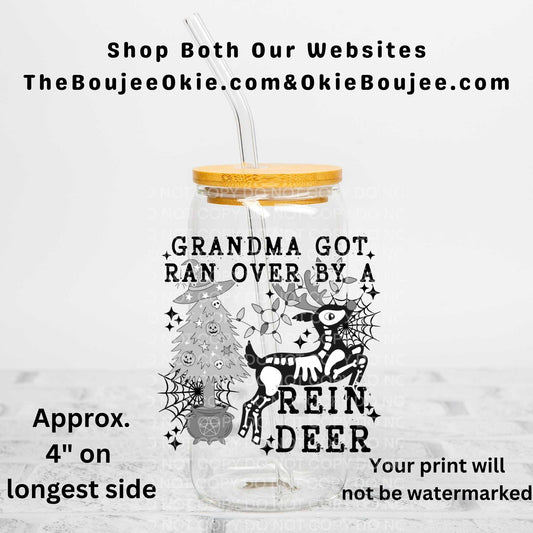 Grandma Got Run Over By A Reindeer Uv Dtf Decal