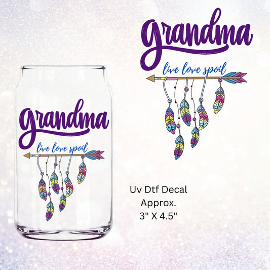 Uv Dtf Decal Grandma Live Love Spoil v2