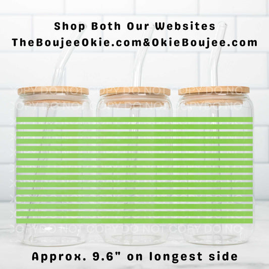 Green Strips Stripes UV DTF Wrap Or Elements & Clip Art Sheet – Double Sided Cup Wrap Size