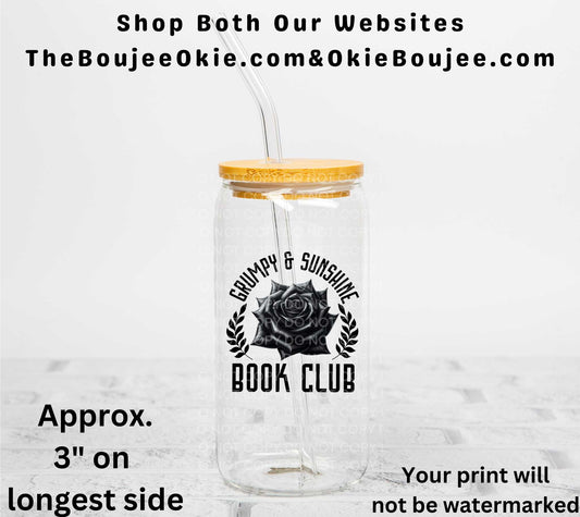 Grumpy & Sunshine Book Club UV DTF Decal Double Sided