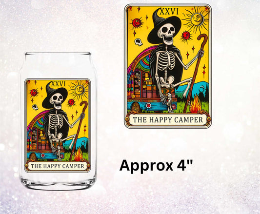 The Happy Camper Tarot Card Double-Sided UV DTF Decal