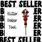 Fancy Beaded Glitter Poker Tool-Heart Cow