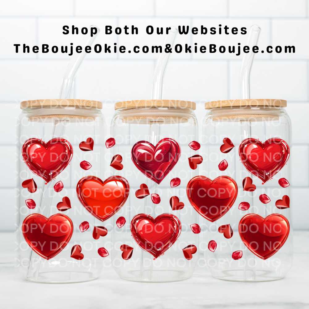 All Hearts UV DTF Wrap Or Elements & Clip Art Sheet – Double Sided Cup Wrap Size