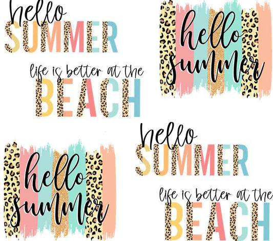 Uv Dtf Wrap Hello Summer Mini Gang Sheet Elements | Double Sided