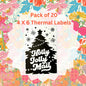 Holly Jolly Mail Pack of 20 Thermal Label Shipping Packaging  Stickers