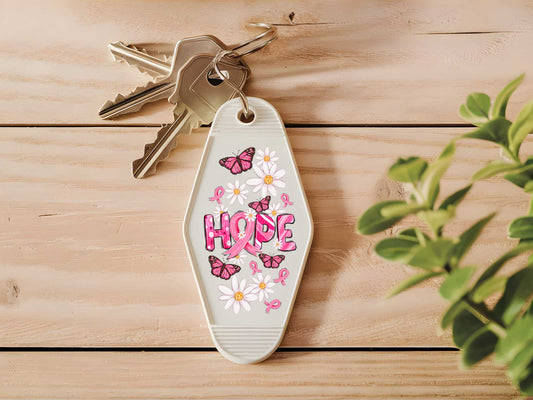 Motel Keychain Decal Hope Breast Cancer Awareness