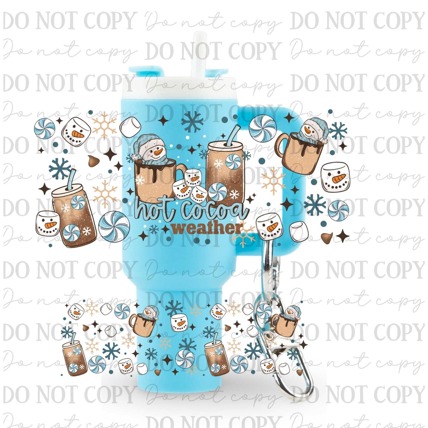 Hot Cocoa Weather Uv Dtf Wrap For Mini Tumbler Keychains