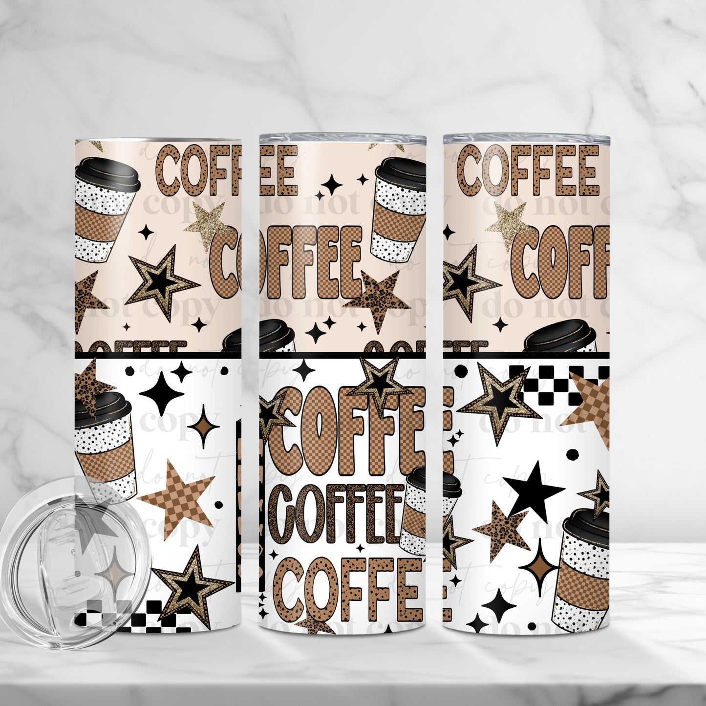 Hot Coffee 20oz Skinny Tumbler Sublimation Print