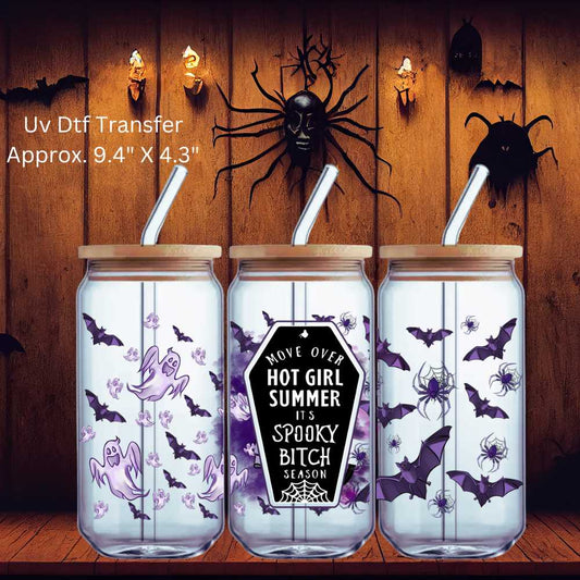 Uv Dtf Wrap Spooky Bitch Season | Double Sided Uv Dtf