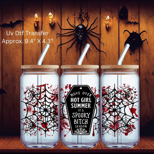 Move Over Hot Girl Summer It's Spooky Bitch Season Double-Sided UV DTF Wrap | Halloween