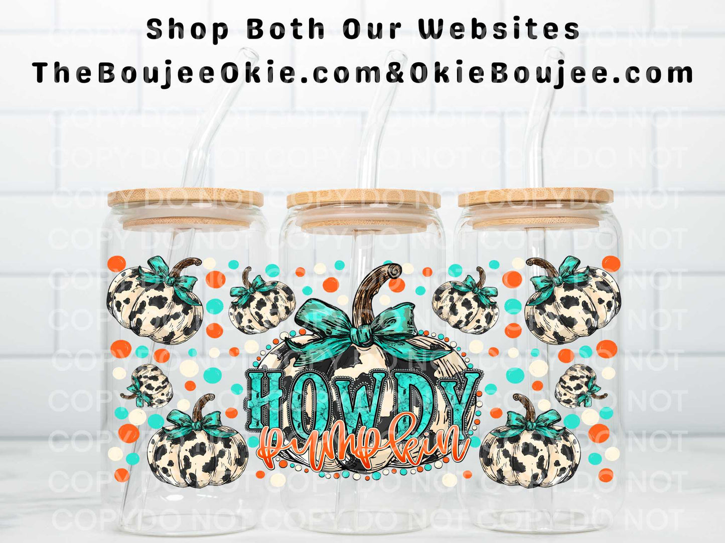 Howdy Pumpkin Double Sided Uv Dtf Wrap