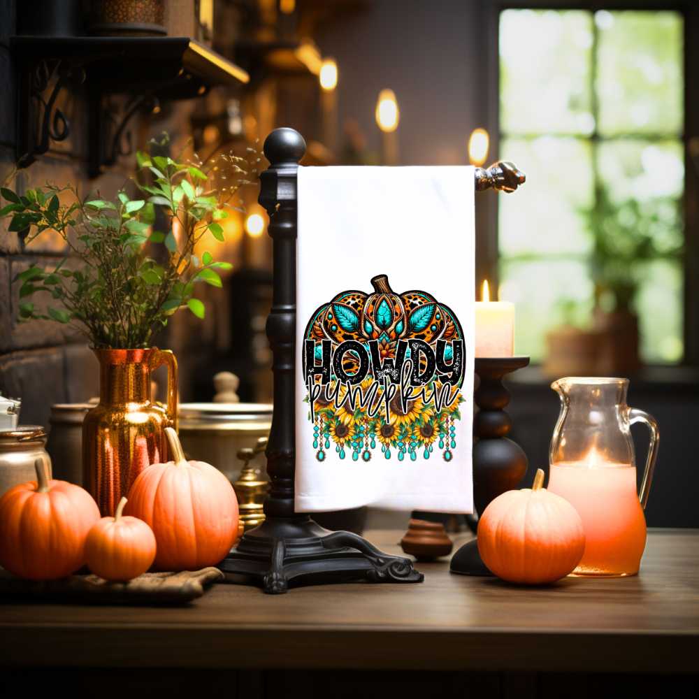 Howdy Pumpkin Towel Sublimation Print