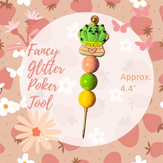 Fancy Beaded Glitter Poker Tool-Hug Me Cute Cactus
